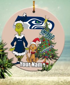 Tennessee Titans Logo NFL Ugly Grinch Christmas Ornament Custom Name