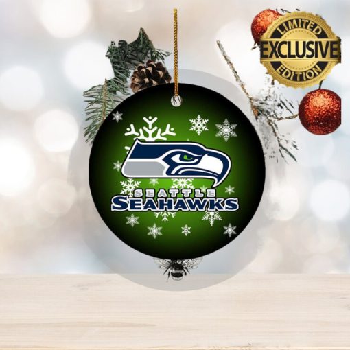 Seattle Seahawks NFL Custom Name 2023 Gifts Merry Christmas Decorations Ornament