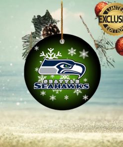 Seattle Seahawks NFL Custom Name 2023 Gifts Merry Christmas Decorations Ornament