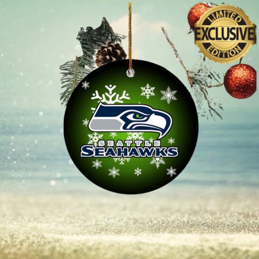 Seattle Seahawks NFL Custom Name 2023 Gifts Merry Christmas Decorations Ornament