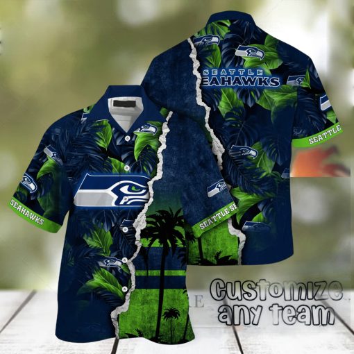 Seattle Seahawks NFL Hawaiian Shirt Custom Golden Hour Aloha Shirt