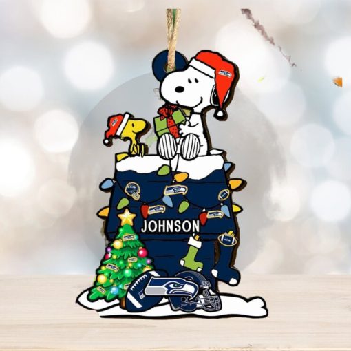 Seattle Seahawks NFL Snoopy Ornament Personalized Christmas 2023 Holidays