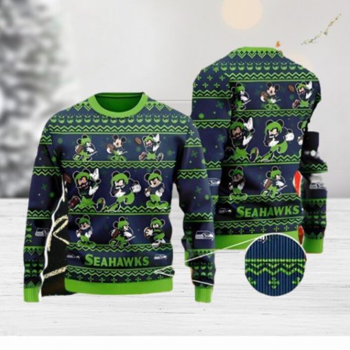 Seattle Seahawks Ugly Christmas Sweater Captain Mickey Mouse Thanksgiving Nice Gift For Everyone