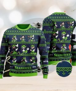 Seattle Seahawks Ugly Christmas Sweater Captain Mickey Mouse Thanksgiving Nice Gift For Everyone