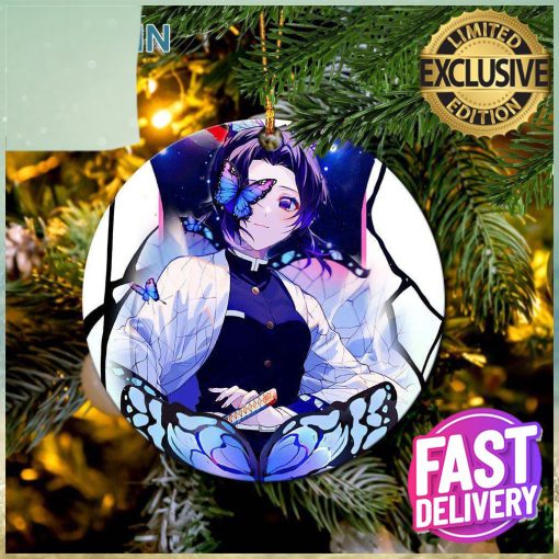 Shinobu Sky Butterfly Ceramic Merry Christmas Ornament 2023