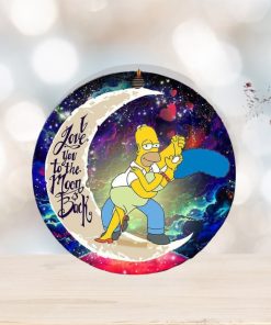 Simpsons Family Love You To The Moon And Back Galaxy 2023 Holiday Couple Gifts Custom Name Xmas Ornament