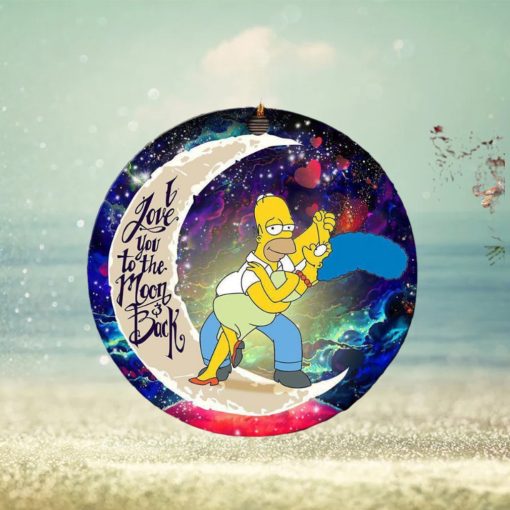 Simpsons Family Love You To The Moon And Back Galaxy 2023 Holiday Couple Gifts Custom Name Xmas Ornament