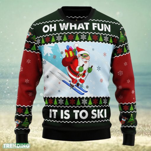 Skiing Oh What Fun Ugly Christmas Sweater Family Christmas Gift