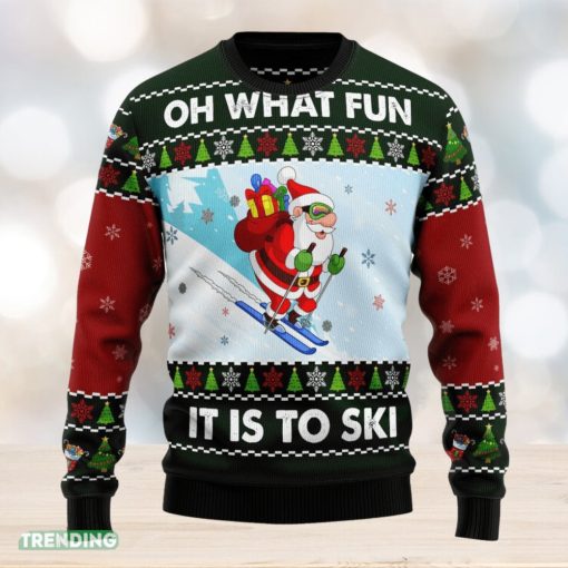 Skiing Oh What Fun Ugly Christmas Sweater Family Christmas Gift