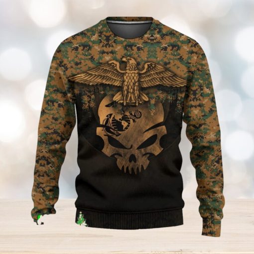 Skull Eagle Marine Corps 3D Sweater Sweatshirt AOP For Christmas Gift Men And Women