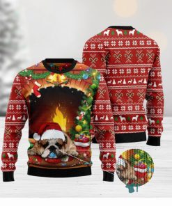 Sleeping Bulldog Christmas Ugly 3D Sweater Gift For Men And Women