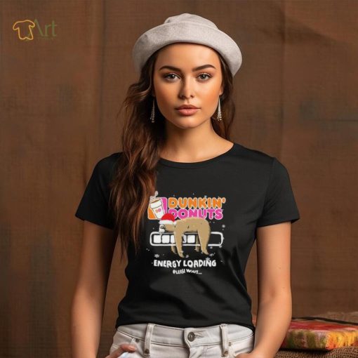 Sloth Santa dunkin’ donuts energy loading please wait shirt