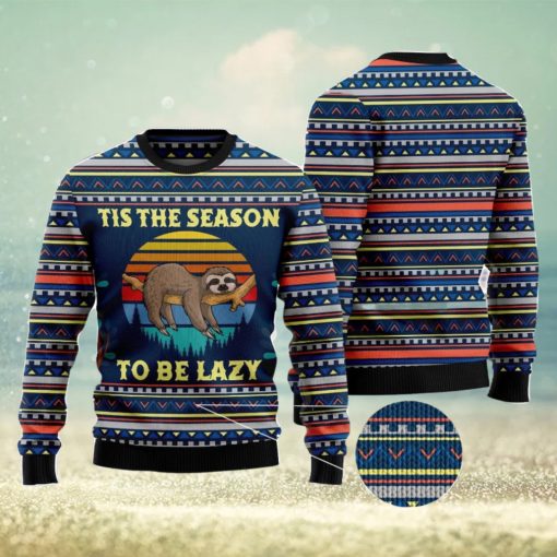 Sloth Tis the season Family Gift Ugly Christmas Sweater