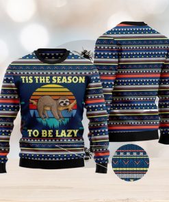 Sloth Tis the season Family Gift Ugly Christmas Sweater