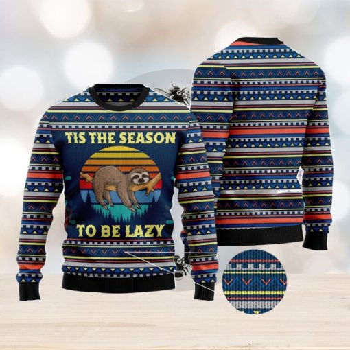 Sloth Tis the season Family Gift Ugly Christmas Sweater