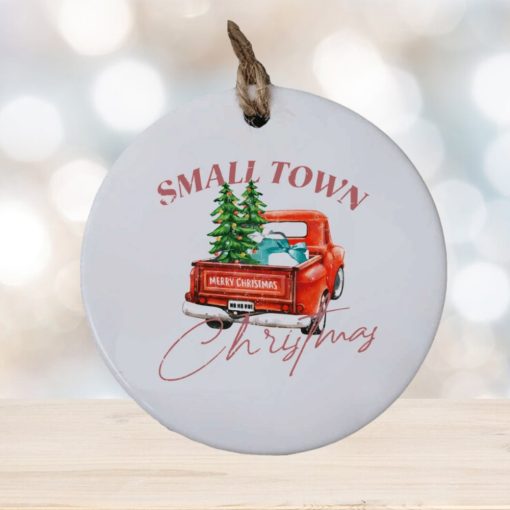 Small town Christmas ho ho ho ornament