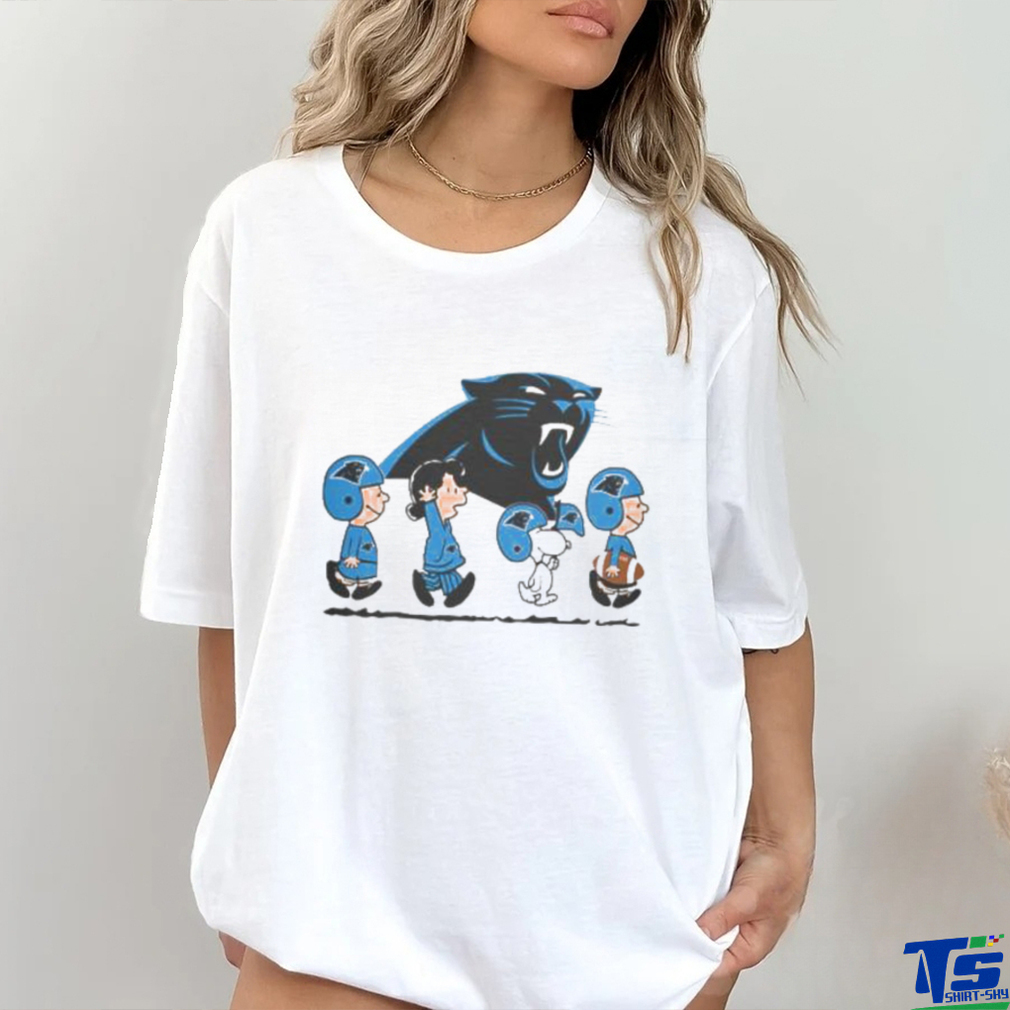 Snoopy And Friends Walking Carolina Panthers Shirt Snoopy And Friends Walking Carolina Panthers Shirt