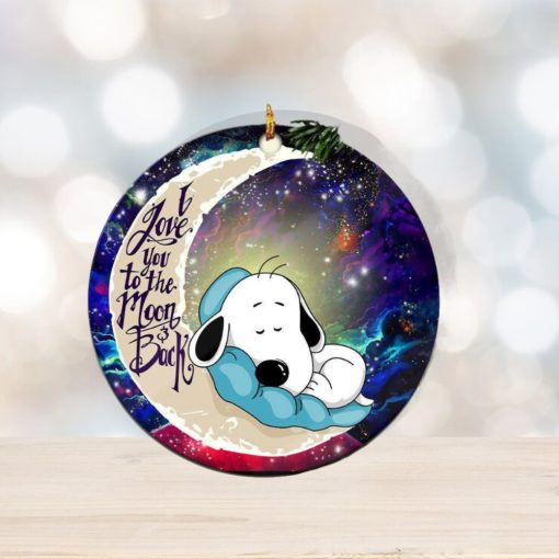 Snoopy Dog Sleep Love You To The Moon And Back Galaxy Custom Name 2023 Xmas Gifts Christmas Tree Decorations Ornament