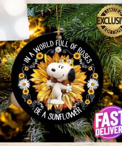 Snoopy In A World Full Of Roses Christmas Decorations Ornament