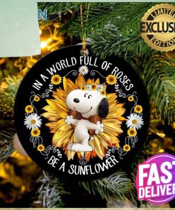 Snoopy In A World Full Of Roses Christmas Decorations Ornament