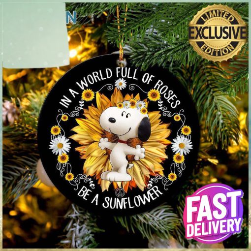 Snoopy In A World Full Of Roses Christmas Decorations Ornament