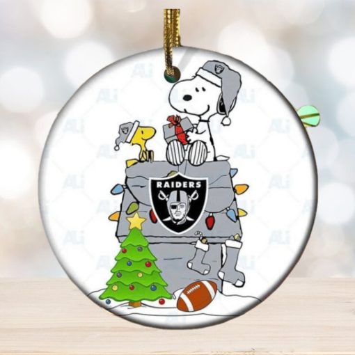 Snoopy Las Vegas Raiders NFL Football Ceramic Tree Ornaments