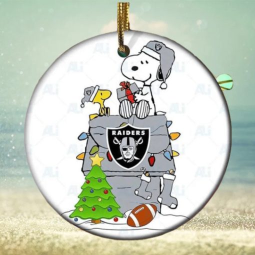 Snoopy Las Vegas Raiders NFL Football Ceramic Tree Ornaments
