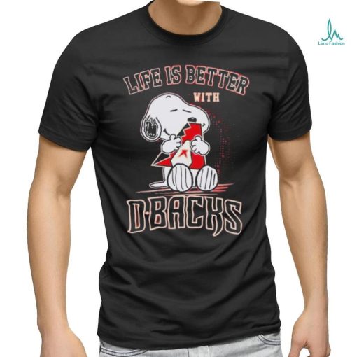 Snoopy Life is better Arizona Diamondback D Backs Shirt