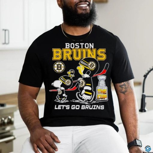 Snoopy and Charlie Brown Boston Bruins we want the cup let’s go Bruins shirt