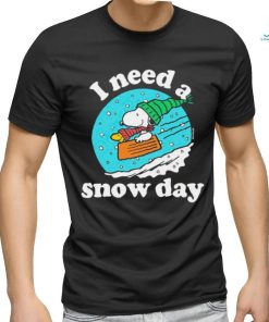 Snoopy and Woodstock I need a snow day Christmas t shirt