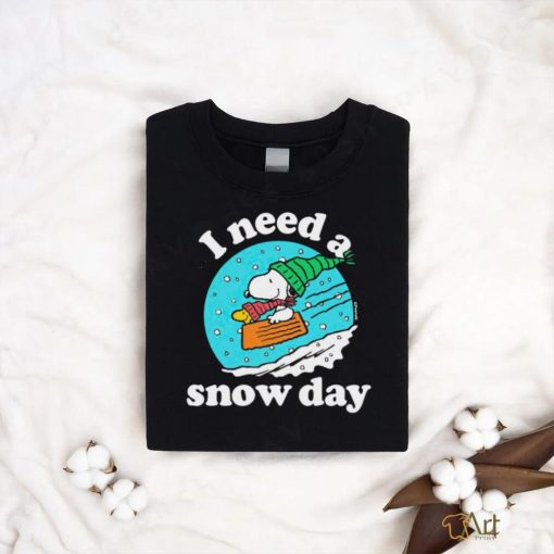 Snoopy and Woodstock I need a snow day Christmas t shirt