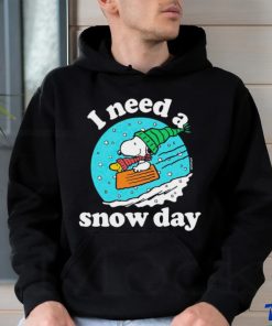 Snoopy and Woodstock I need a snow day Christmas t shirt