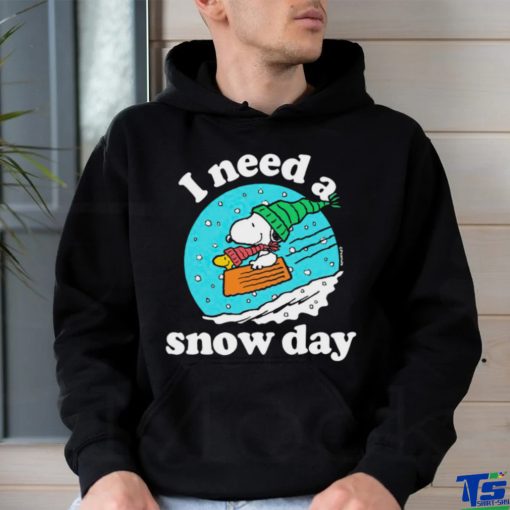 Snoopy and Woodstock I need a snow day Christmas t shirt