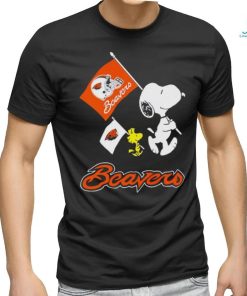 Snoopy and Woodstock Oregon State Beavers flag shirt