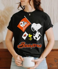 Snoopy and Woodstock Oregon State Beavers flag shirt