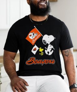Snoopy and Woodstock Oregon State Beavers flag shirt
