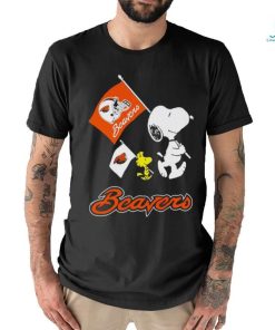 Snoopy and Woodstock Oregon State Beavers flag shirt