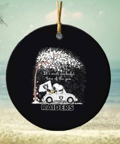 Snoopy and Woodstock Raiders winter it’s most wonderful time of the year ornament