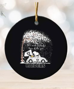 Snoopy and Woodstock Raiders winter it’s most wonderful time of the year ornament