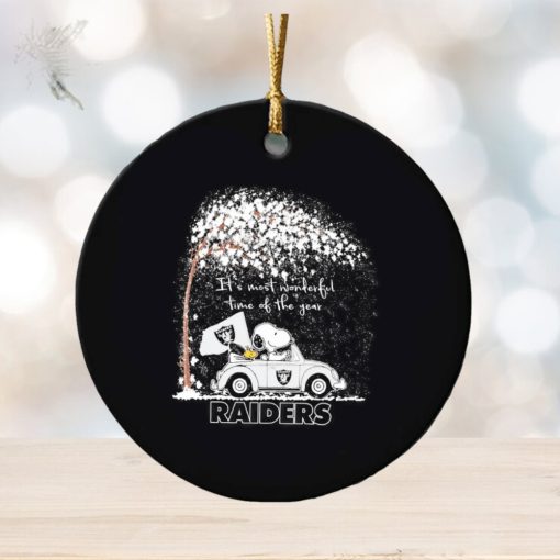Snoopy and Woodstock Raiders winter it’s most wonderful time of the year ornament