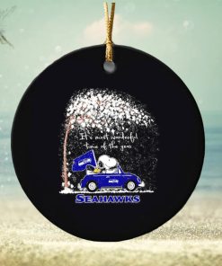 Snoopy and Woodstock Seahawks winter it’s most wonderful time of the year ornament