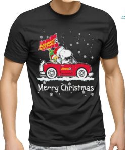 Snoopy and Woodstock drive car Advance auto parts merry christmas shirt