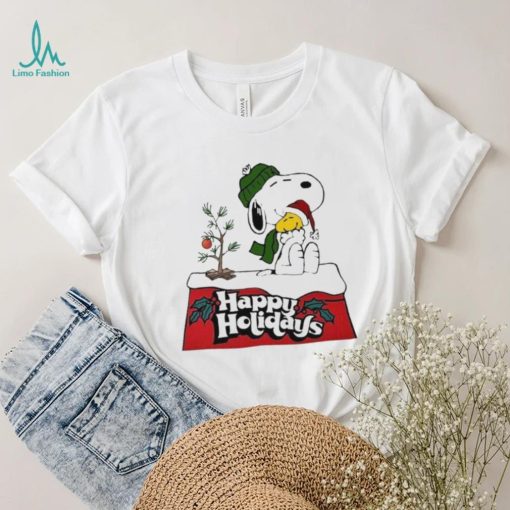 Snoopy and Woodstock happy holidays christmas shirt