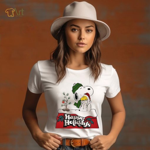 Snoopy and Woodstock happy holidays christmas shirt