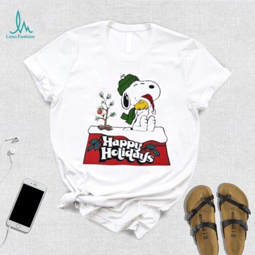 Snoopy and Woodstock happy holidays christmas shirt