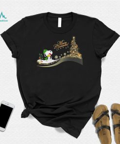 Snoopy and Woodstock santa merry christmas shirt