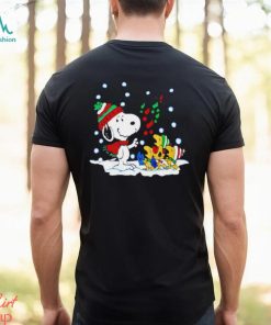 Snoopy and Woodstock singing Merry Christmas shirt