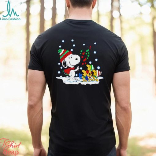 Snoopy and Woodstock singing Merry Christmas shirt