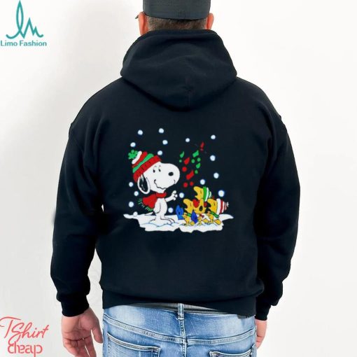 Snoopy and Woodstock singing Merry Christmas shirt