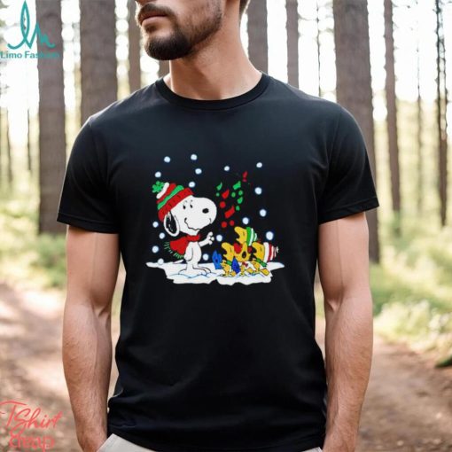 Snoopy and Woodstock singing Merry Christmas shirt